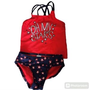 Cat & Jack Girls' "Oh My Stars" Tankini Set - Size XS (4/5)